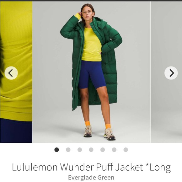 Lululemon Wunder Puff Jacket *Long Everglade Green size 8 - Picture 1 of 3